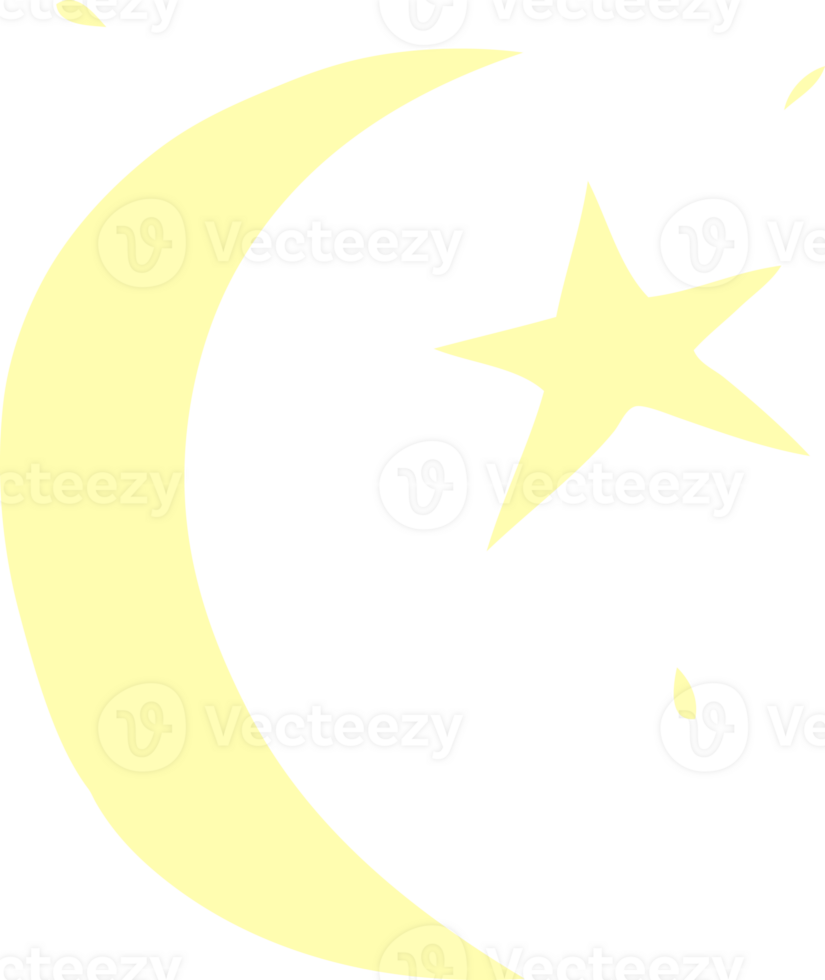hand drawn cartoon doodle of the moon and a star png