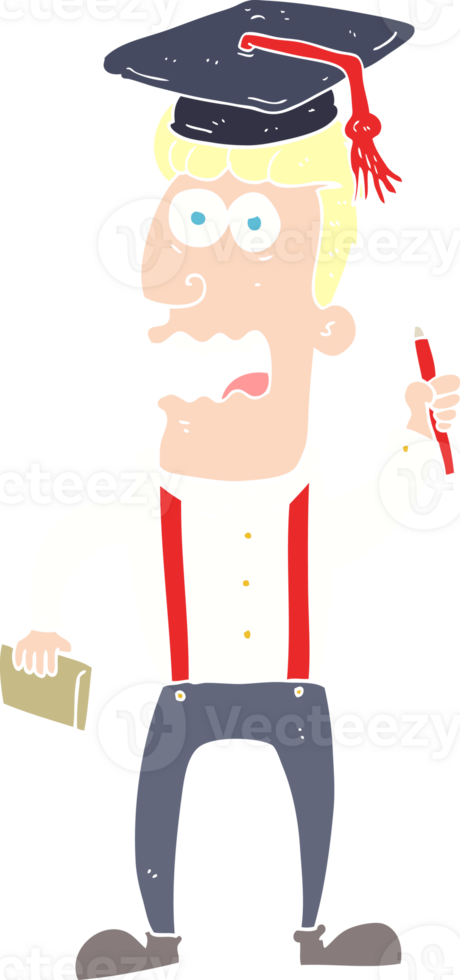 flat color illustration of stressed student png