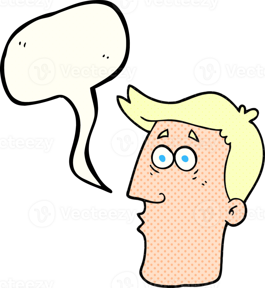 hand drawn comic book speech bubble cartoon male face png