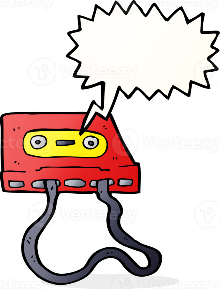 cartoon cassette tape with speech bubble png