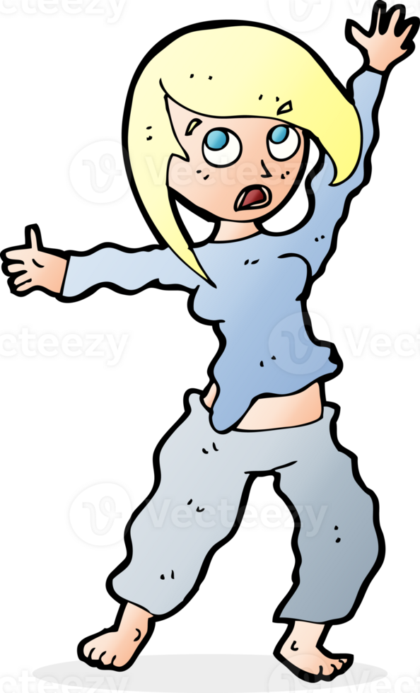 cartoon frightened woman png
