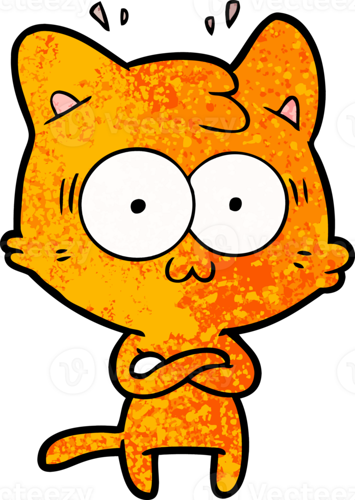 cartoon surprised cat png
