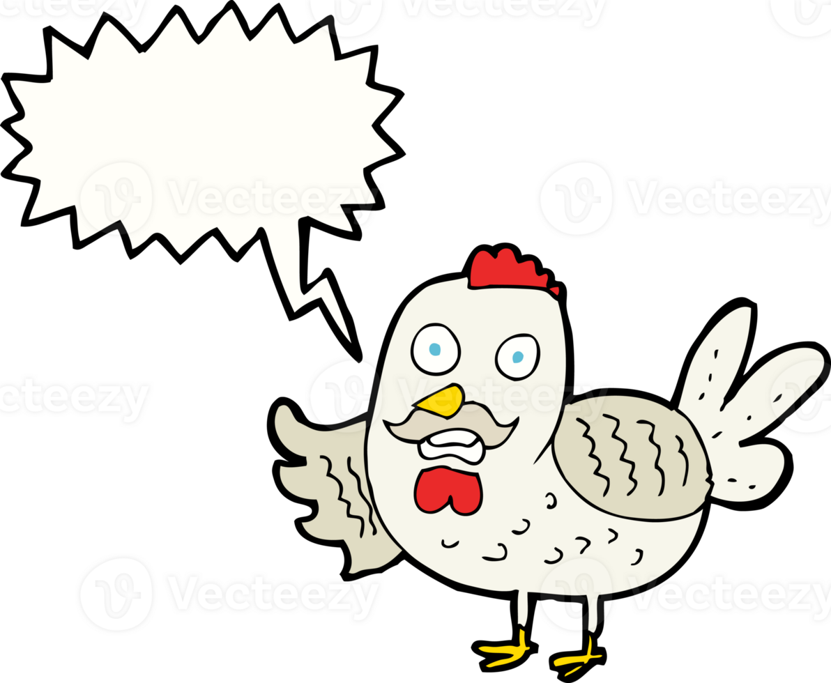 cartoon old rooster with speech bubble png