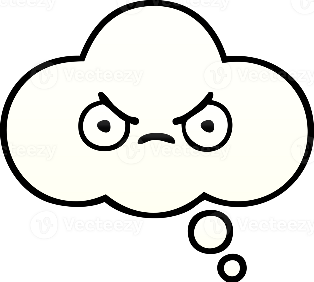 gradient shaded cartoon of a thought bubble png