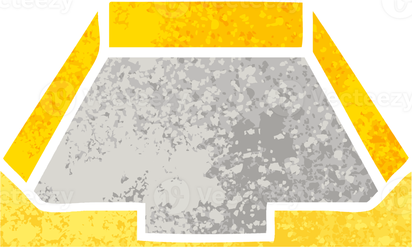 retro illustration style cartoon of a empty tray png