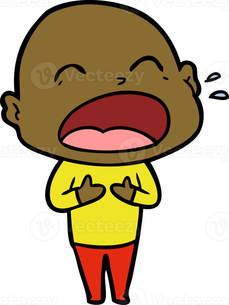 cartoon shouting bald man png