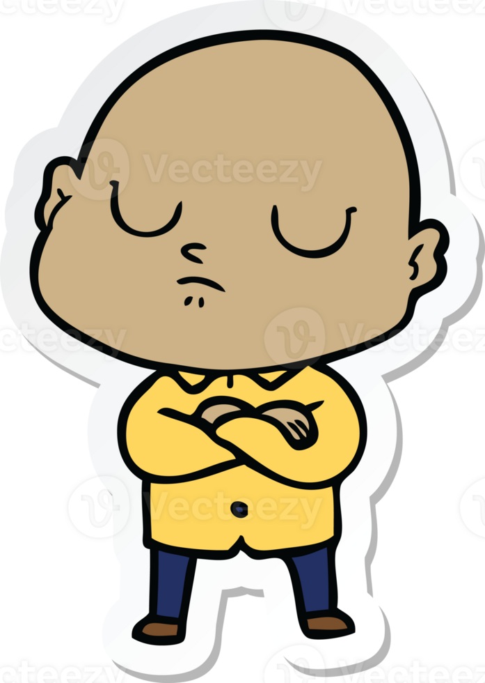 sticker of a cartoon bald man png