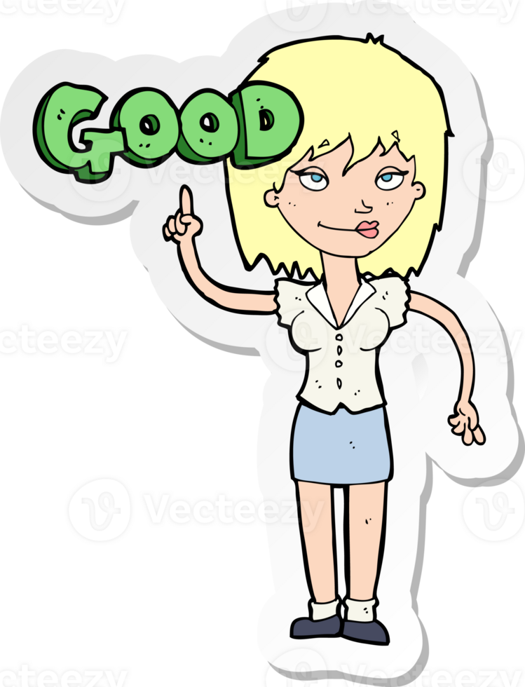 sticker of a cartoon woman doing good png