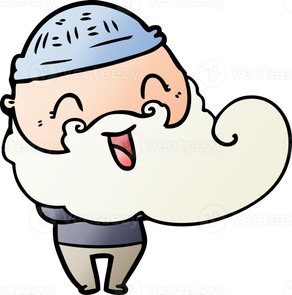 happy man with beard and winter hat png