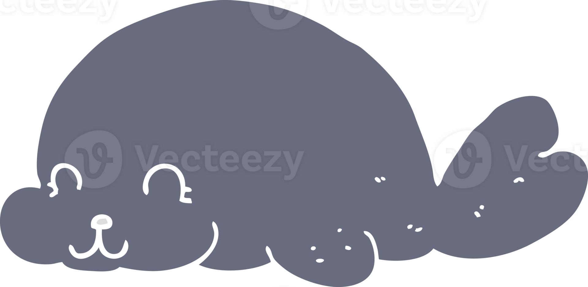 cute flat color style cartoon seal png