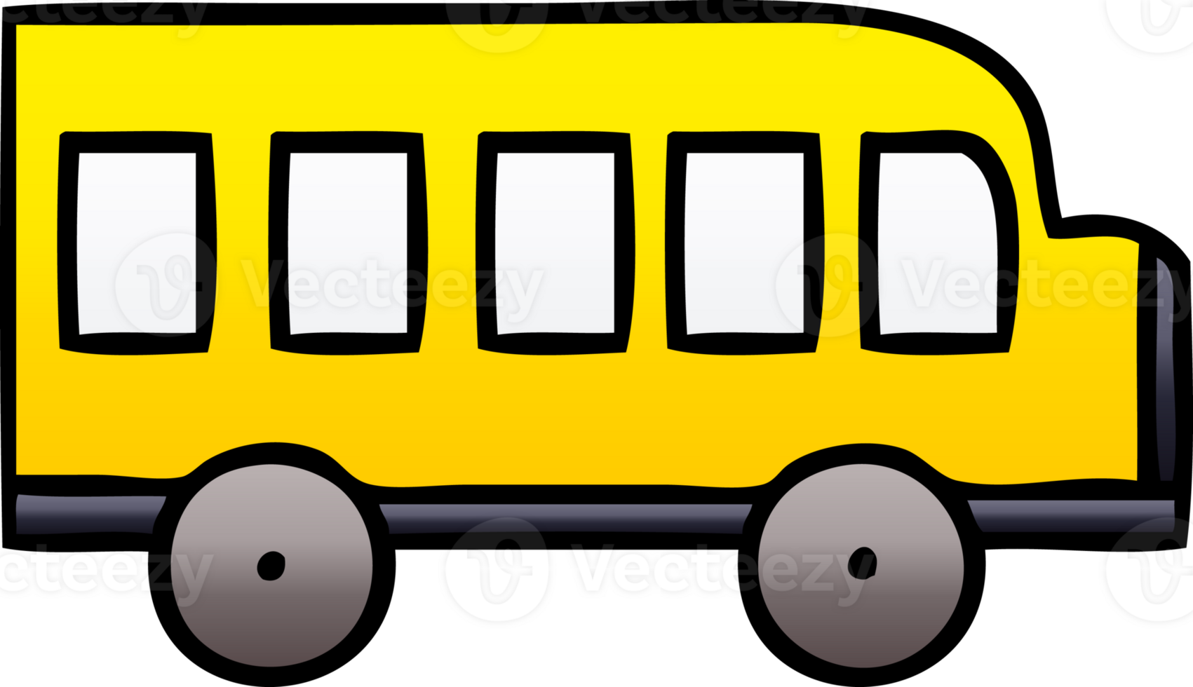 gradient shaded cartoon of a school bus png