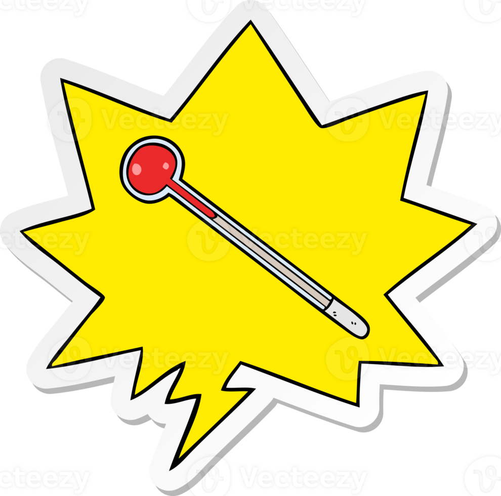 cartoom thermometer with speech bubble sticker png