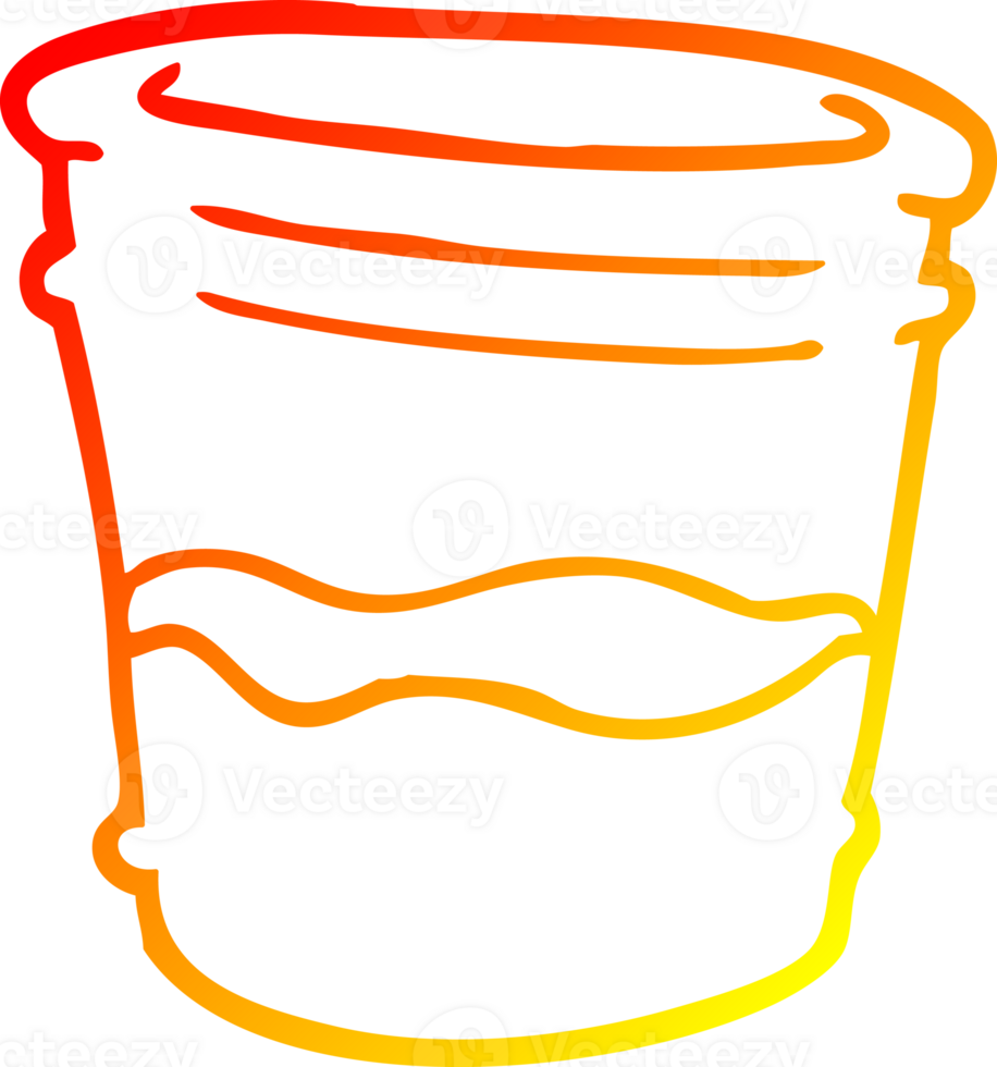 warm gradient line drawing of a cartoon glass of drink png
