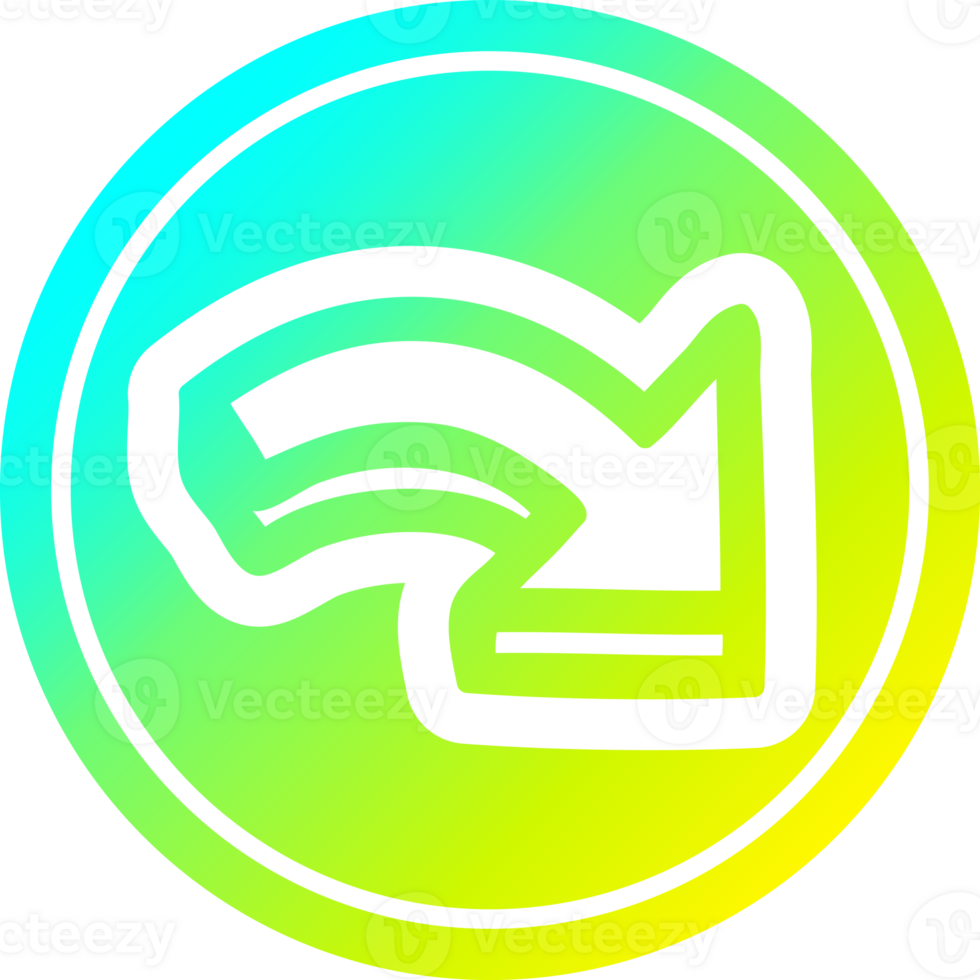 direction arrow circular icon with cool gradient finish png