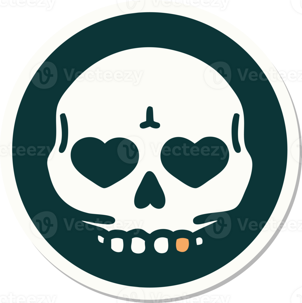 sticker of tattoo in traditional style of a skull png