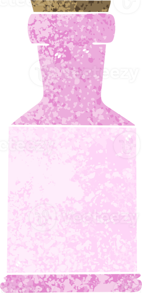 retro illustration style quirky cartoon potion bottle png