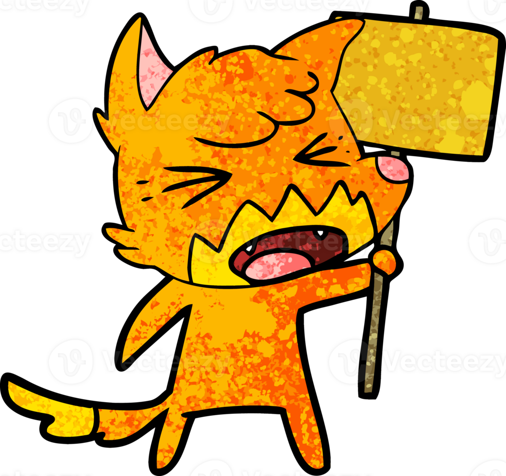 fox cartoon character with protest sign png