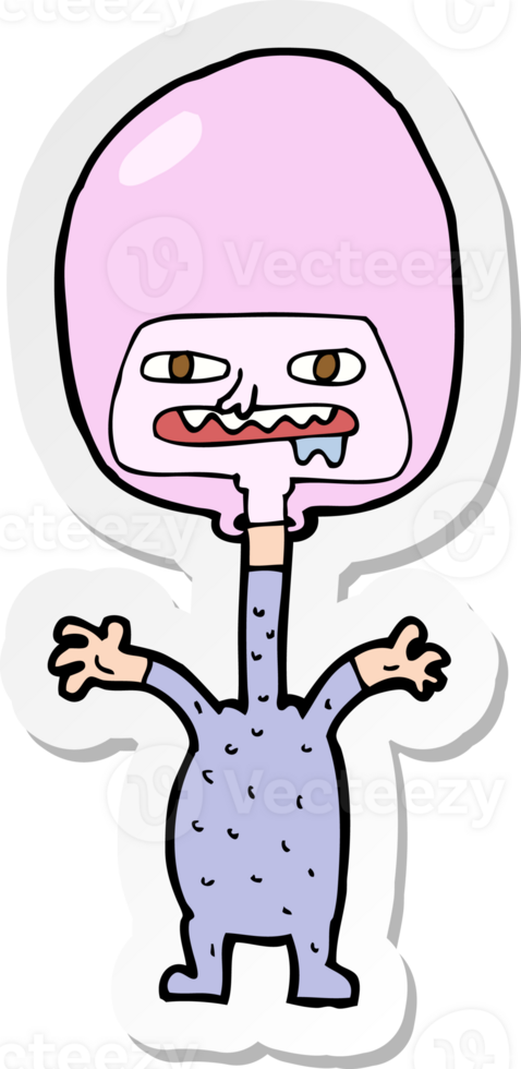 sticker of a cartoon space alien png