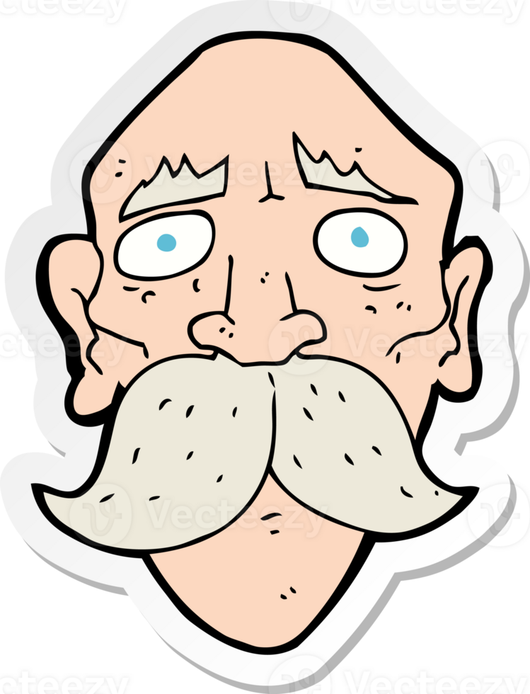 sticker of a cartoon sad old man png