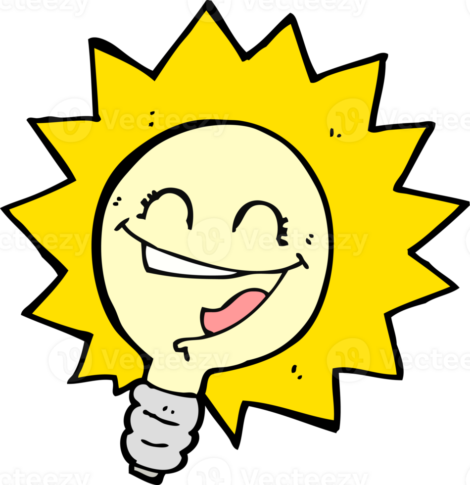 happy light bulb cartoon png