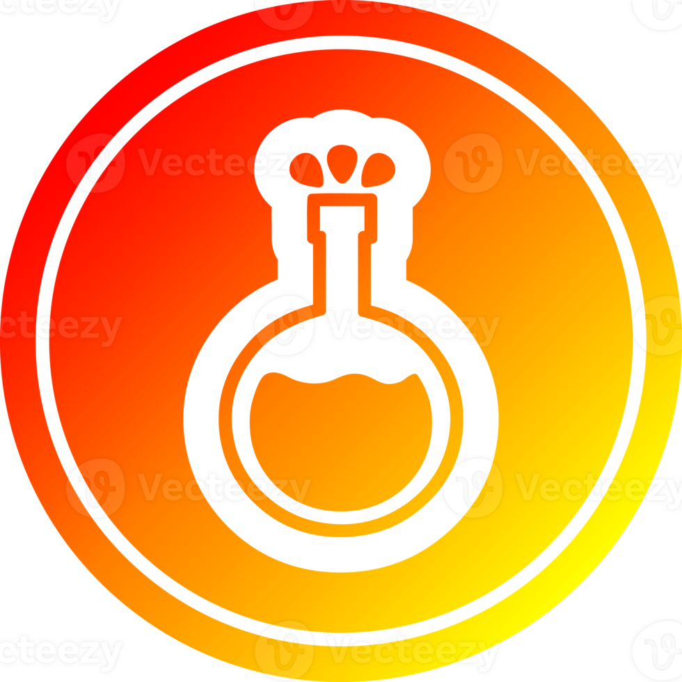 science experiment circular icon with warm gradient finish png