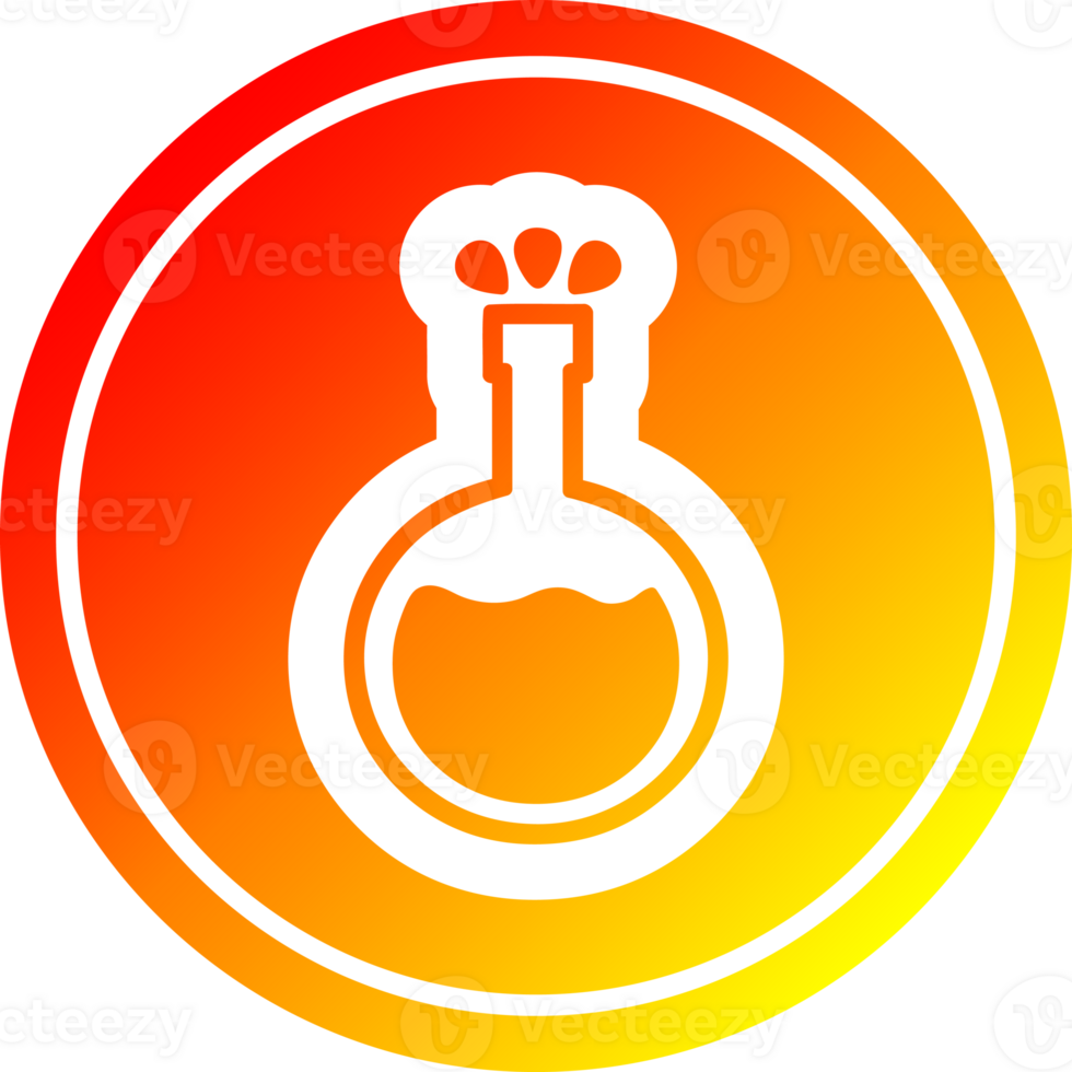 Ciência experimentar circular ícone com caloroso gradiente terminar png
