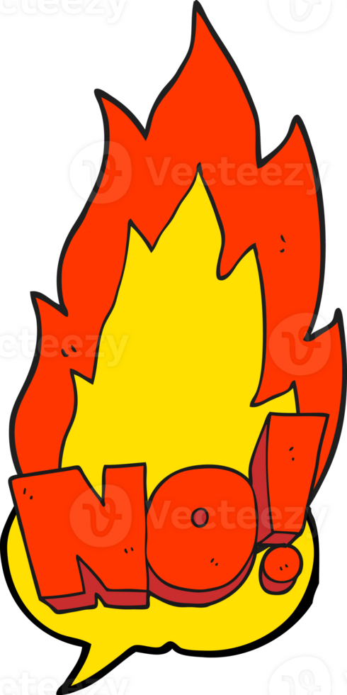 hand drawn speech bubble cartoon NO shout png