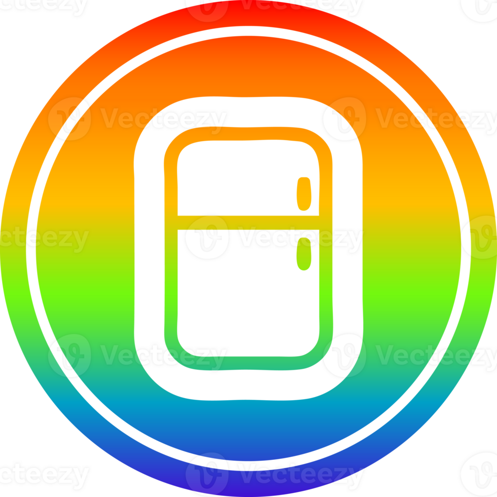 kitchen refrigerator circular icon with rainbow gradient finish png