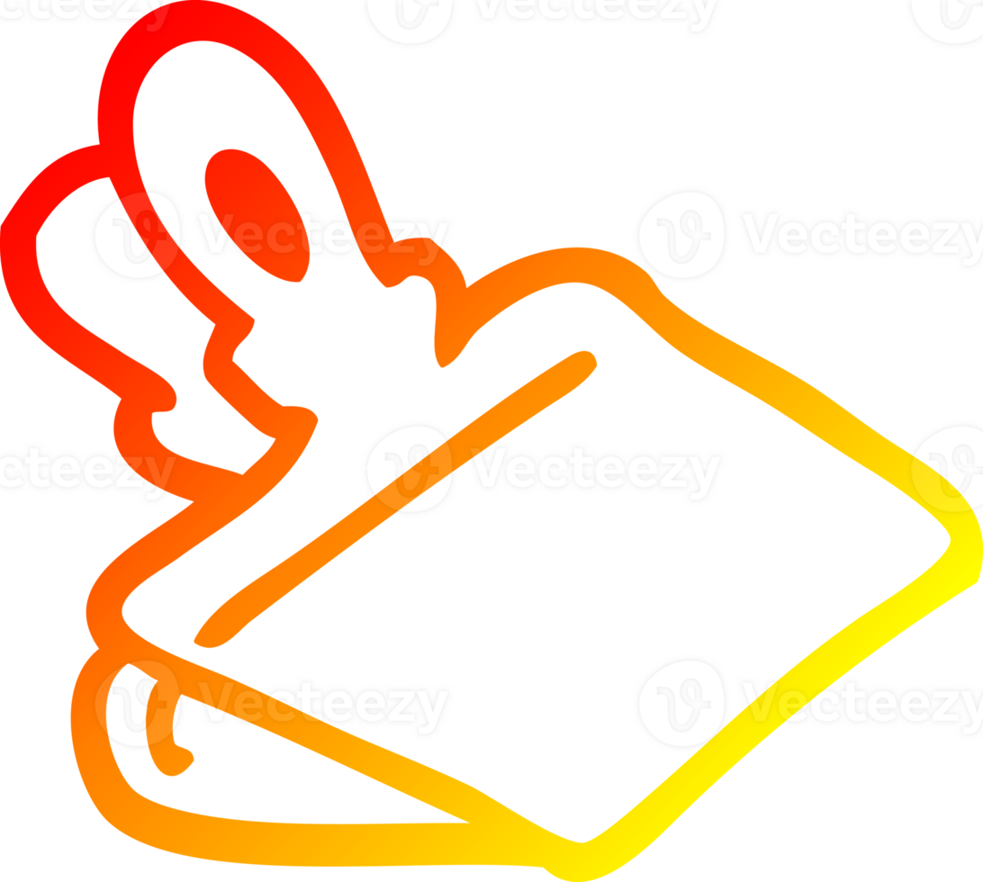 warm gradient line drawing of a cartoon paper clip png