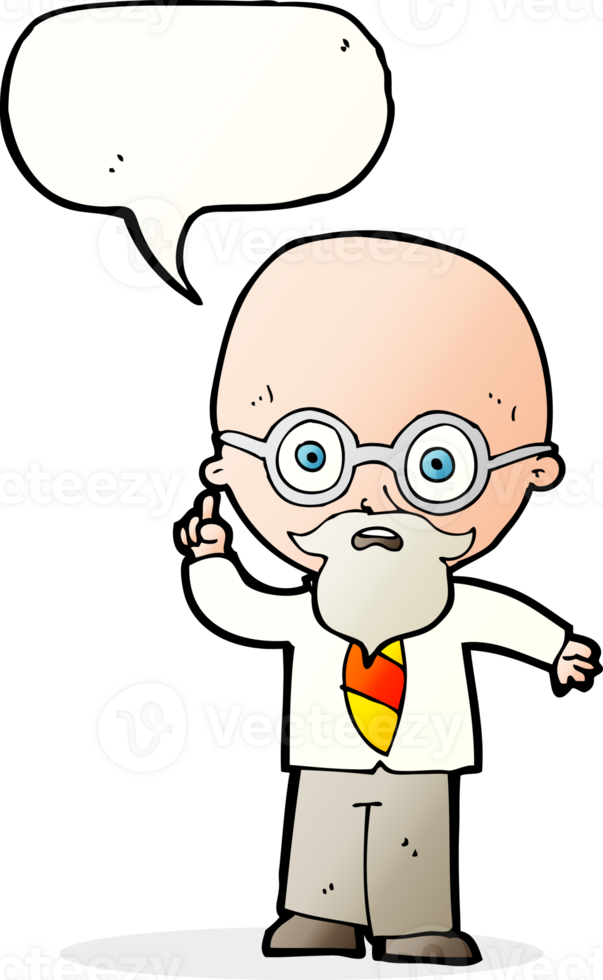 cartoon professor with speech bubble png