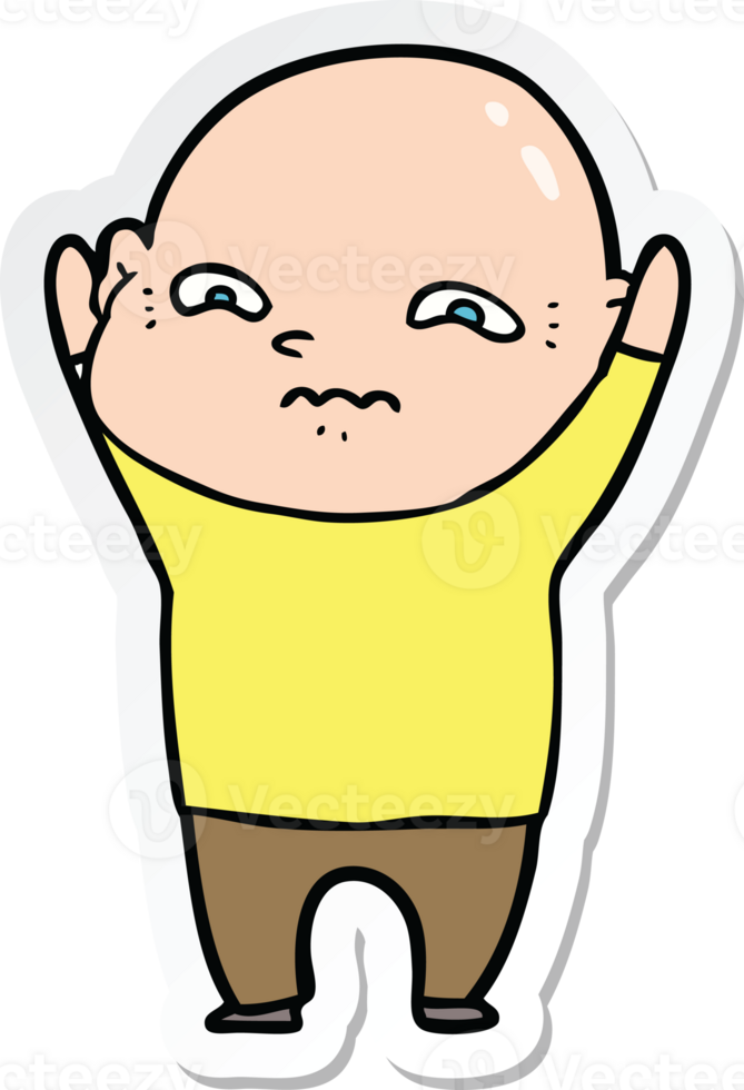 sticker of a cartoon nervous man png