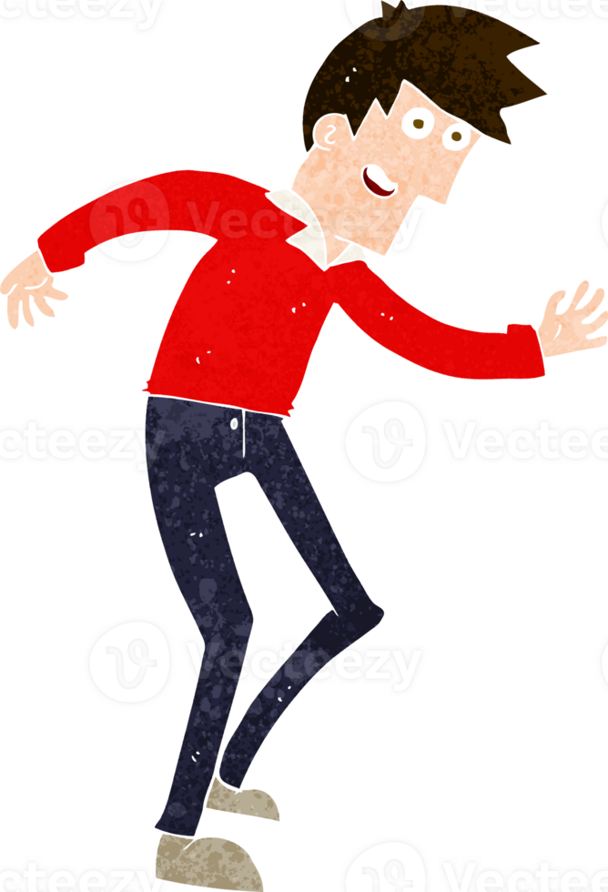 cartoon happy man dancing png