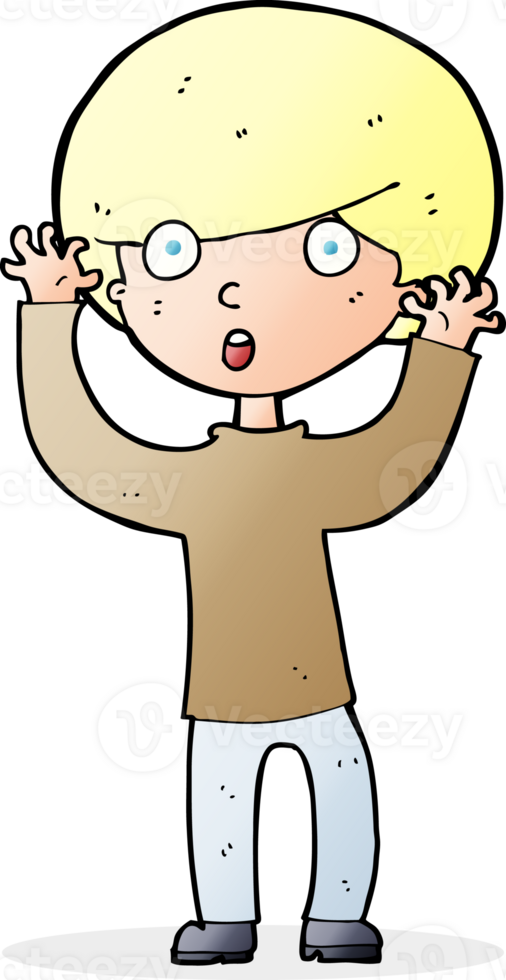cartoon startled boy png