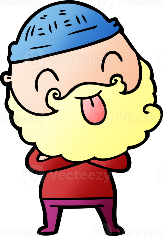 man with beard sticking out tongue png
