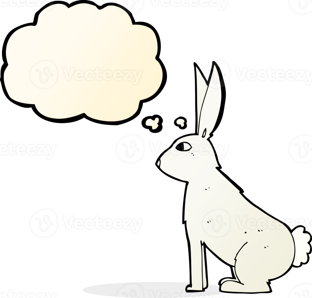 cartoon rabbit with thought bubble png