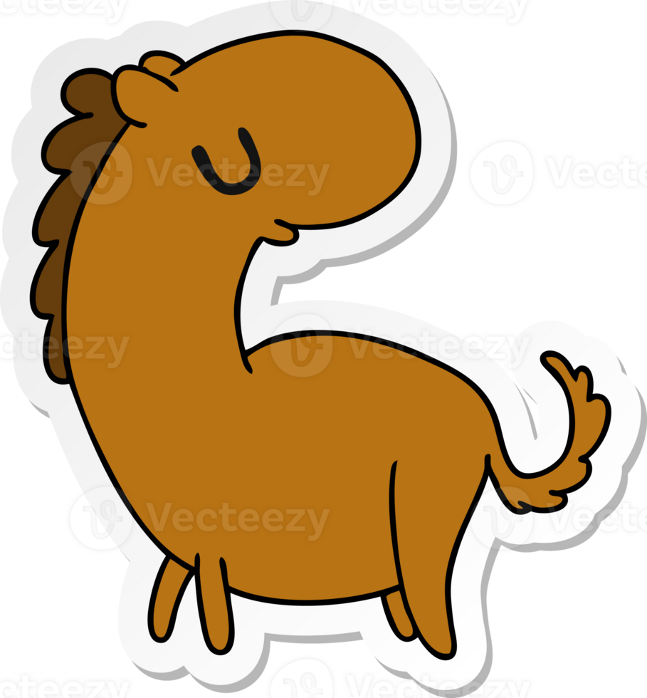sticker cartoon illustration kawaii of a cute horse png