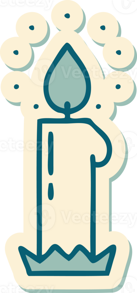 sticker of tattoo in traditional style of a candle png