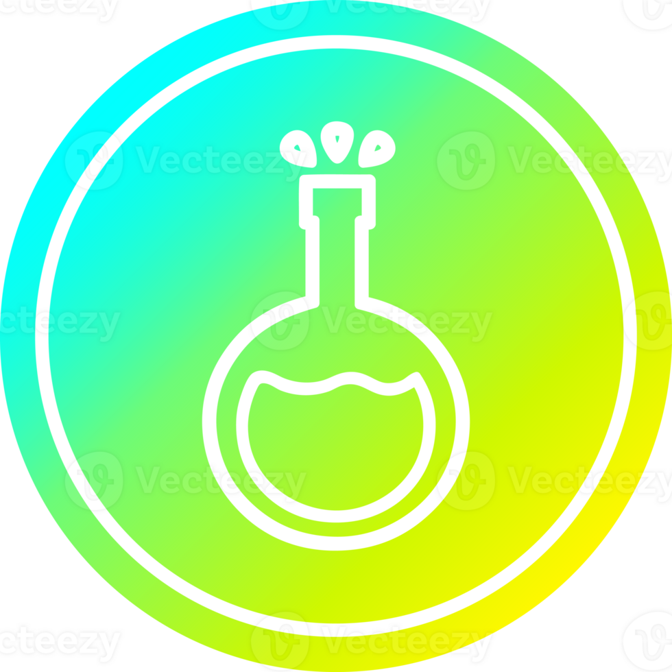science experiment circular icon with cool gradient finish png