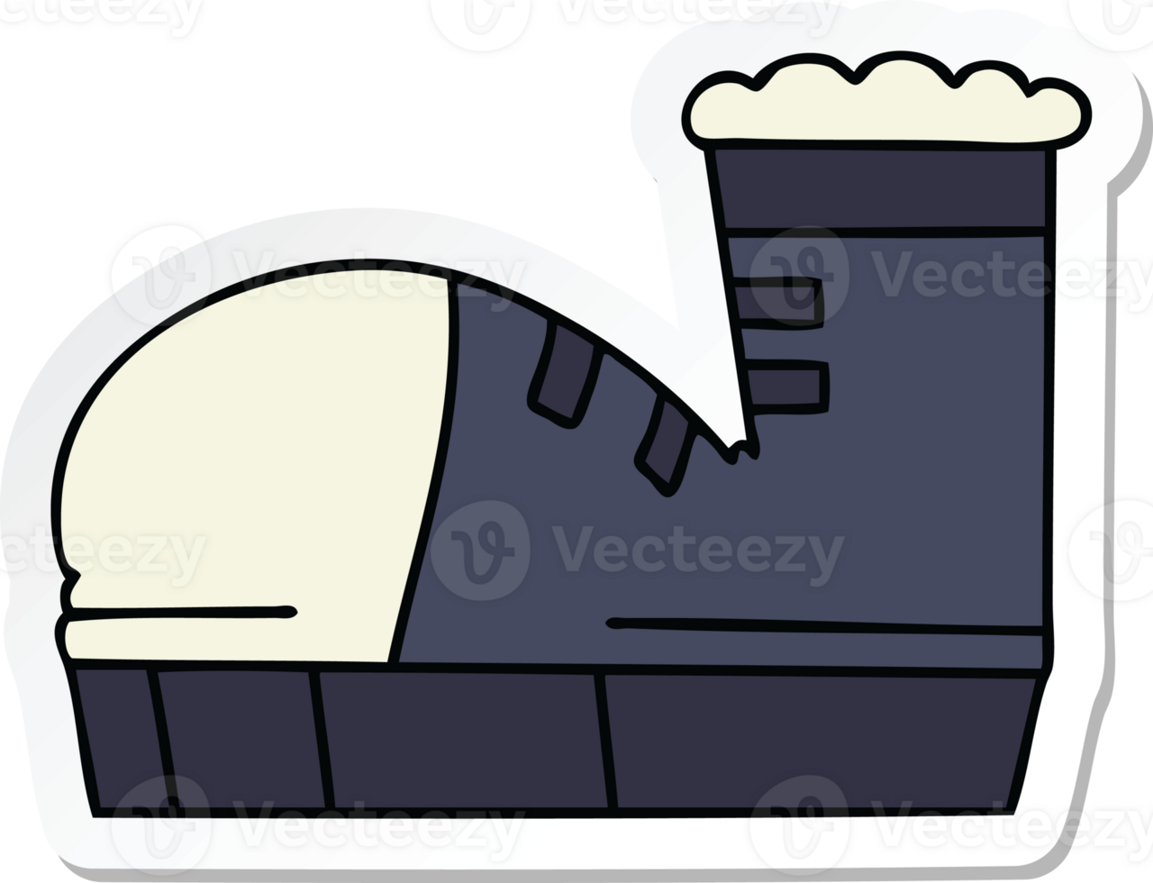 sticker of a quirky hand drawn cartoon sneaker png