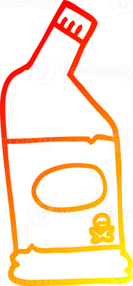 warm gradient line drawing of a cartoon bleach cleaner png