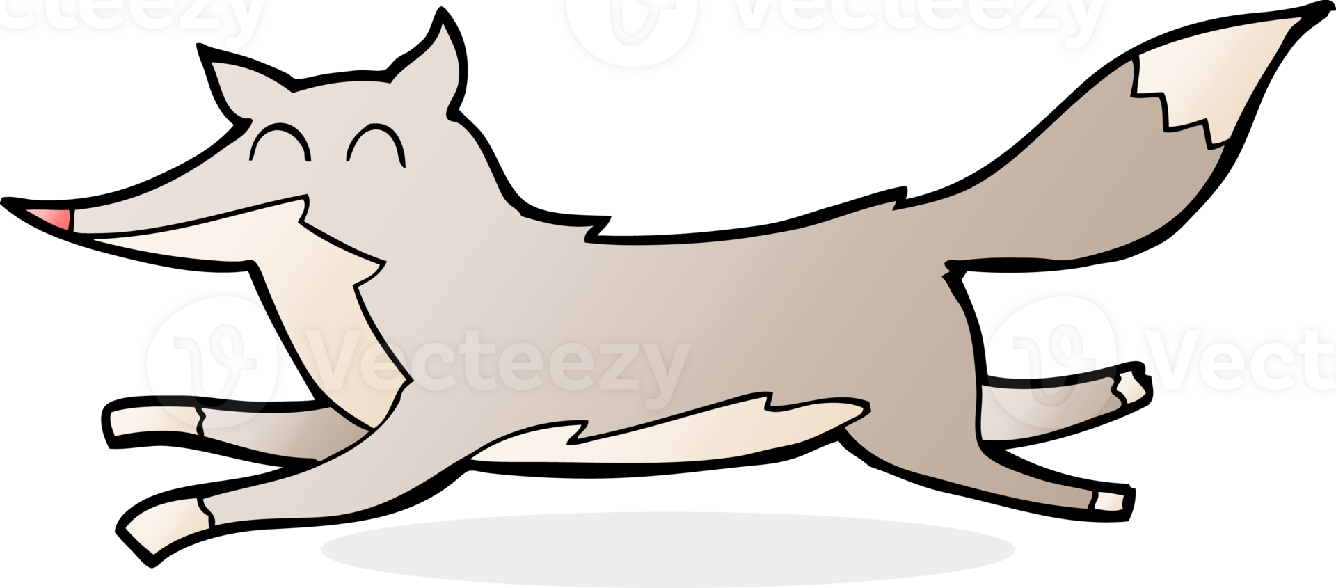 cartoon running wolf png