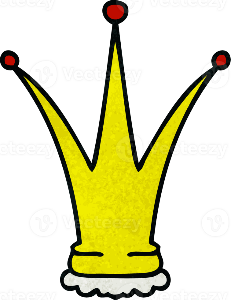 hand drawn quirky cartoon gold crown png