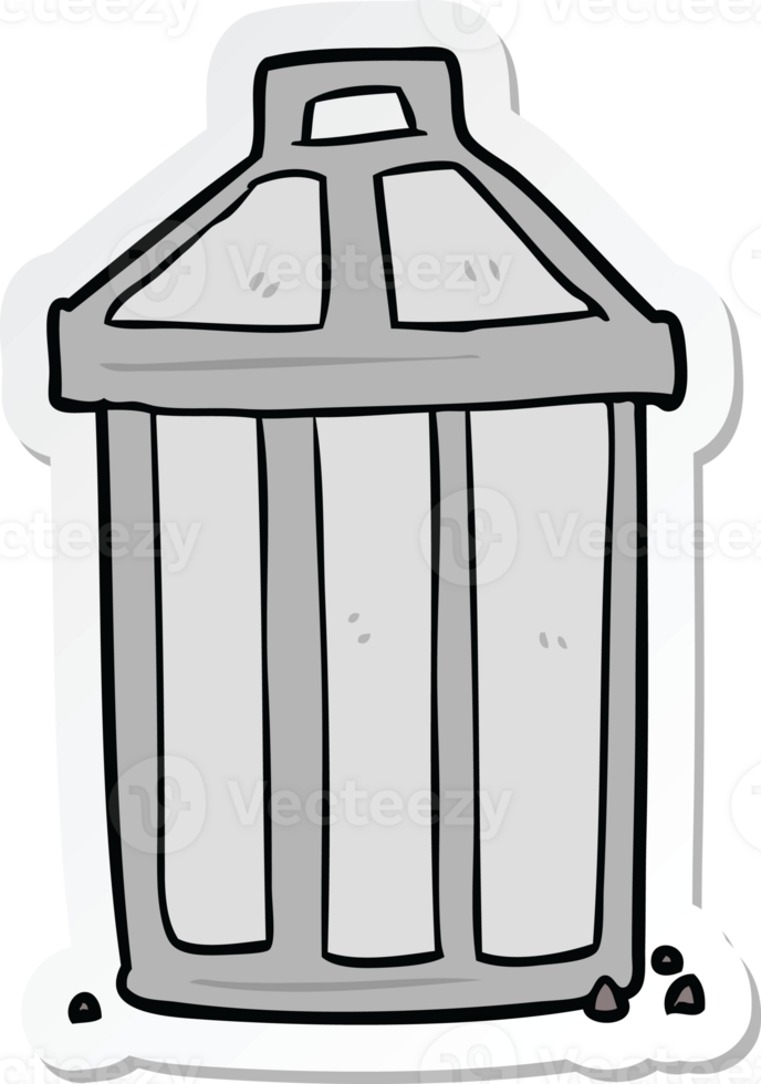 sticker of a cartoon garbage can png