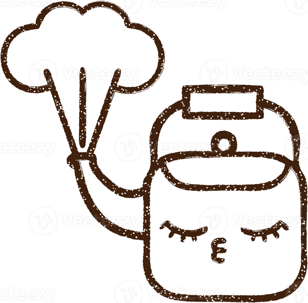 Steaming Kettle Charcoal Drawing png
