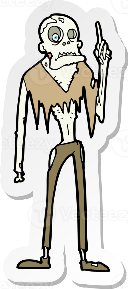 sticker of a cartoon zombie png