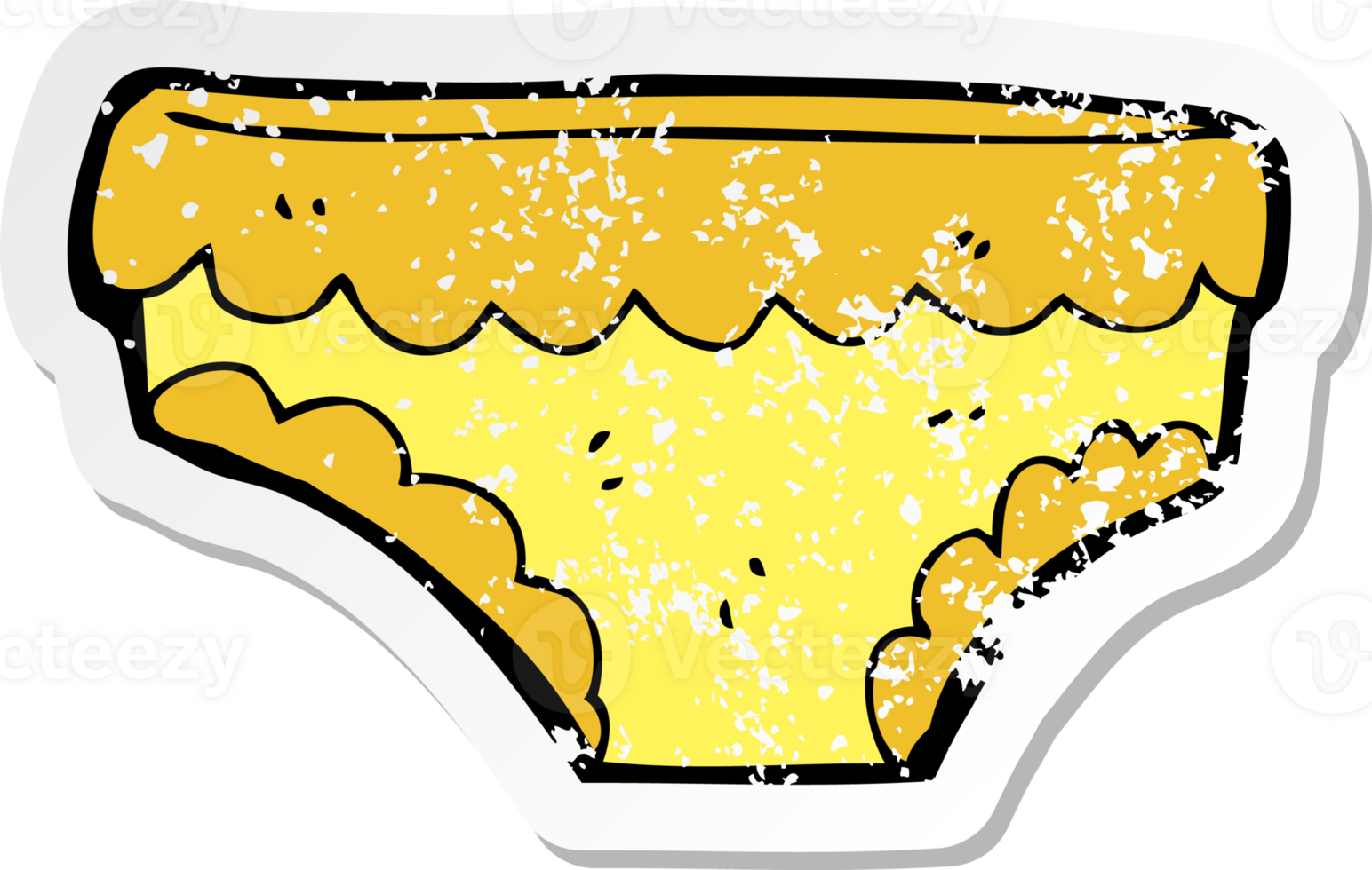 retro distressed sticker of a cartoon underpants png