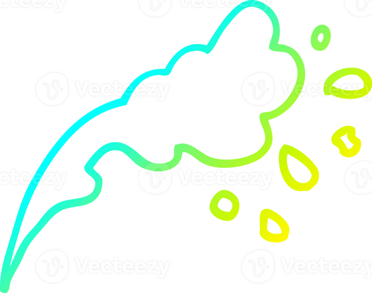 cold gradient line drawing of a cartoon water splash png