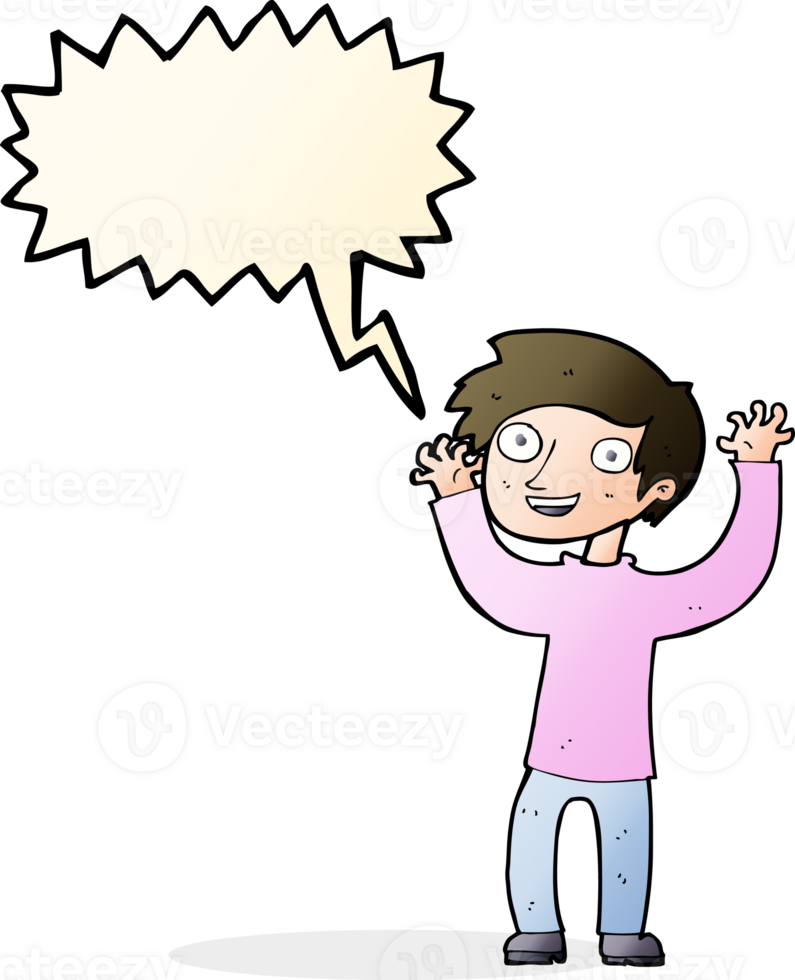 cartoon happy man with speech bubble png