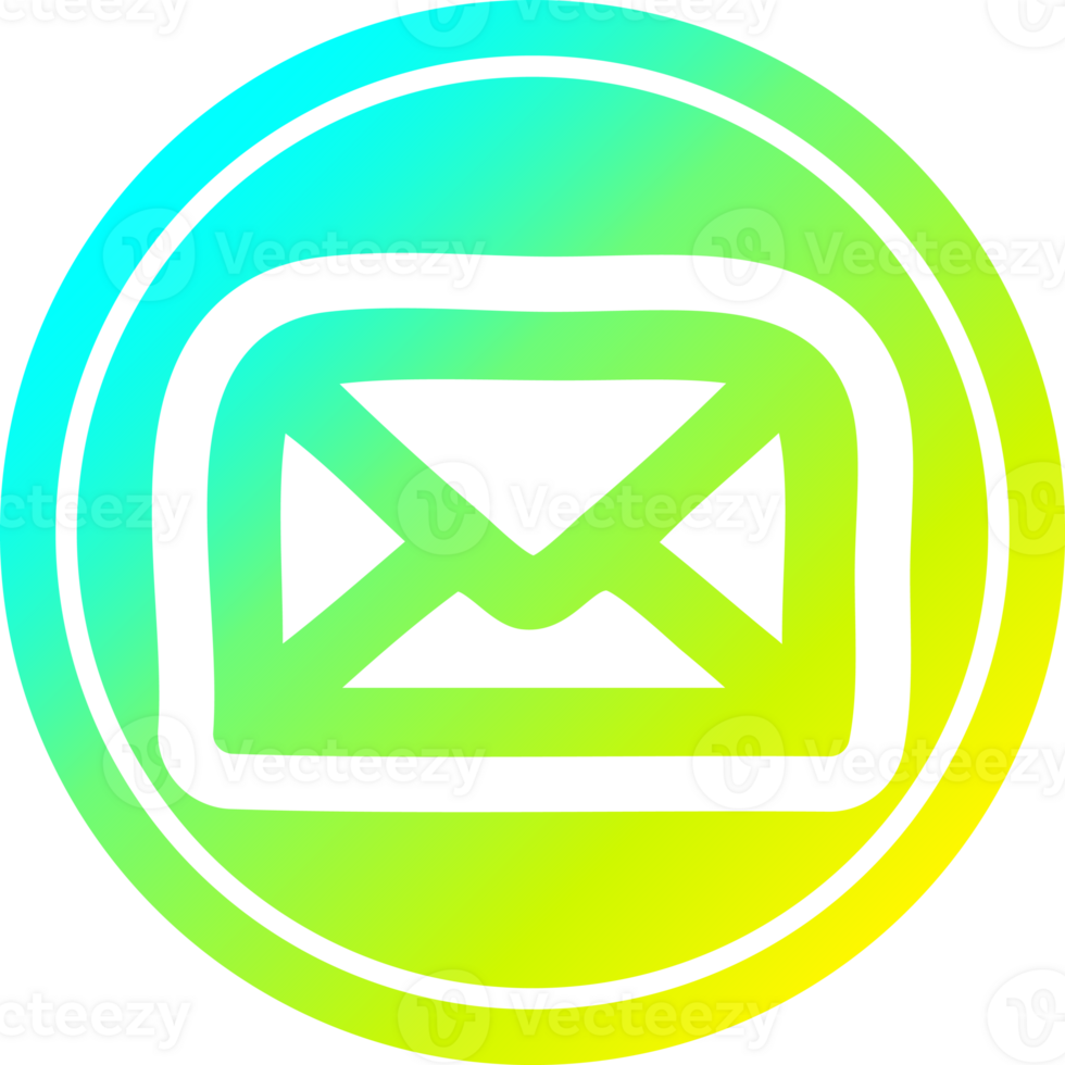 envelope letter circular icon with cool gradient finish png