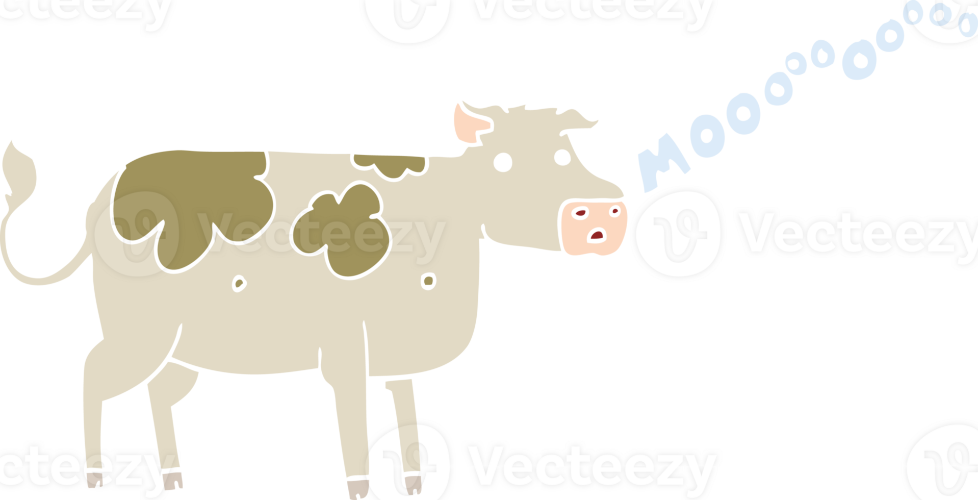 flat color style cartoon cow png